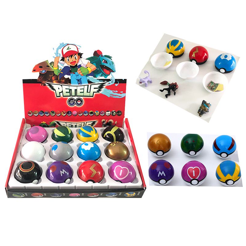 Set 12 đồ chơi quả bóng Pokemon Go làm quà tặng giáng sinh cho trẻ em