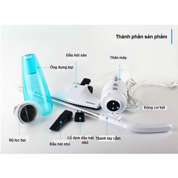 Máy Hút Bụi Cầm Tay Deerma Vacuum Cleaner - DX118C - Hàng chính hãng - BH 12 tháng