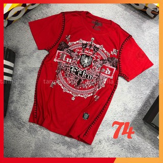 Áo phông nam không cổ cộc tay thêu chỉ nổi AH74 cotton thể thao vnxk