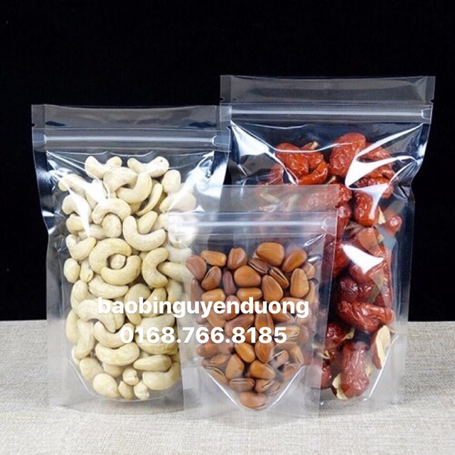 1kg túi Zip 2 mặt trong suốt