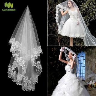 Khăn Voan Cô Dâu 1 Lớp Màu Trắng/Ngà