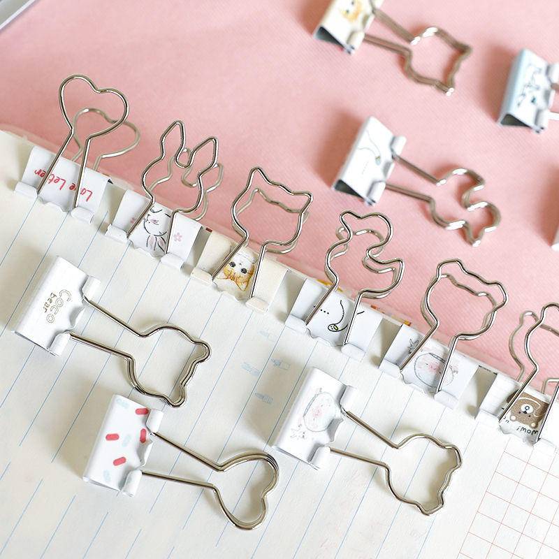 ⭐ iLado ⭐ 【4 PCS】 Kẹp tài liệu mini Kẹp Bướm kẹp nhựa kẹp kim loại Văn phòng phẩm Cute Animals Học Sinh kẹp giấy đồ dùng học tập Acrylic Tiện Dụng Cho Học Sinh cho trường học văn phòng dễ thương