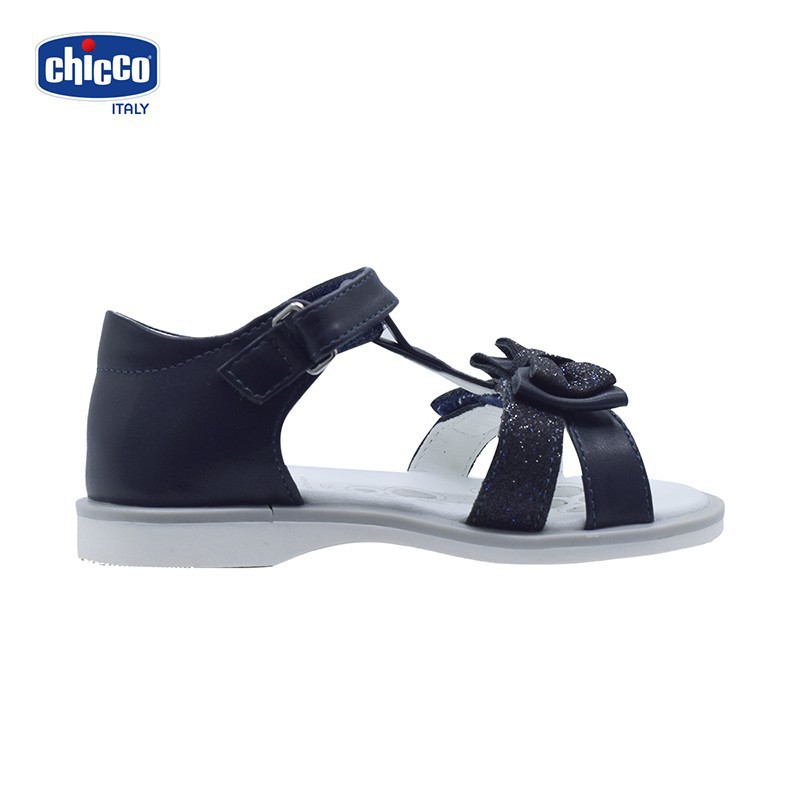 Sandal mát-xa chân bé đính nơ Chicco - Xanh Navy