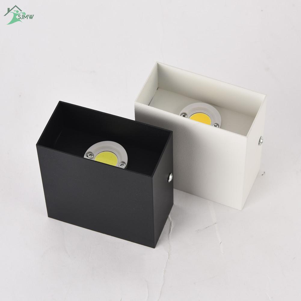 Đèn Led COB 6W Gắn Tường Bằng Nhôm Chống Nước Màu Trắng Đen Phong Cách Bắc Âu Hiện Đại