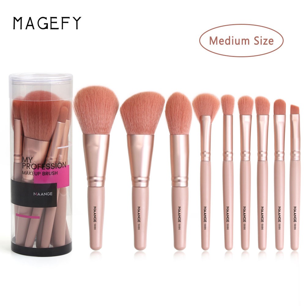 Set 9 cọ trang điểm MAGEFY lông siêu mềm nhỏ gọn đánh phấn mắt chất lượng cao
