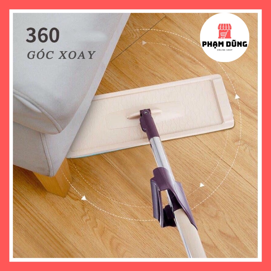 Cây lau nhà tự vắt thông minh kèm 2 bông lau Spin Mop.