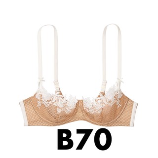 32B/B70 - Áo Lót nude hoa trắng (75) không mút, Dream Angels, Nude Coco - Victoria's Secret USA