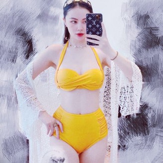 Đồ Bơi Nữ, Bikini 2 Mảnh Quần Cạp Cao Đi Biển