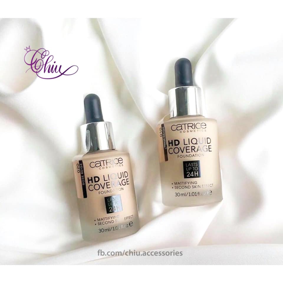 Kem nền Catrice HD Liquid Coverage Foundation 24h Kiềm dầu, phủ mịn da