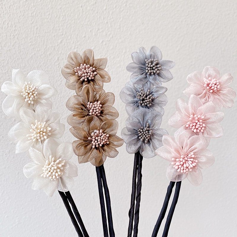 Dây buộc tóc KIDSBOWS dài trang trí bông hoa vải chiffon xinh xắn dành cho nữ