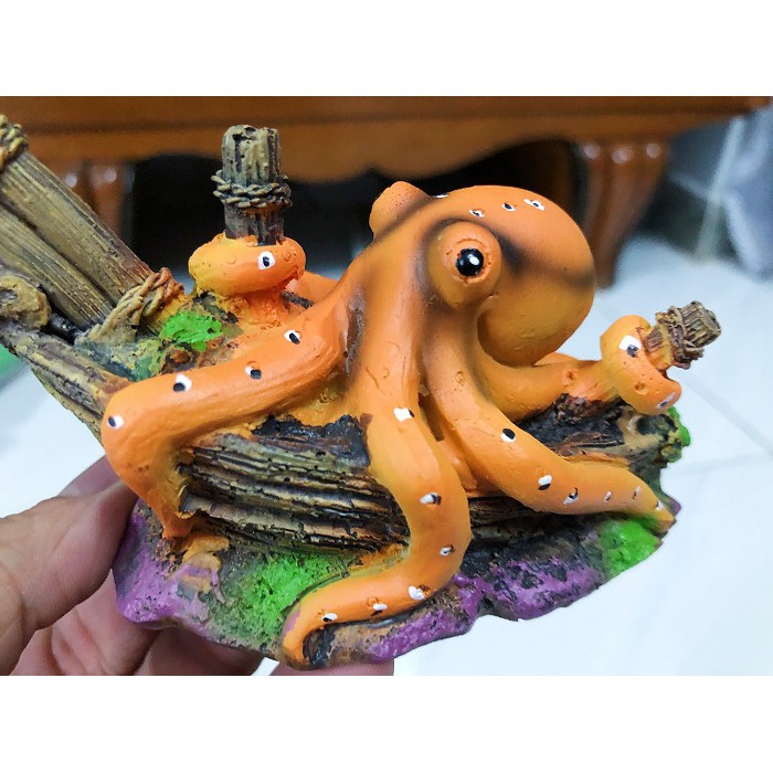 THUYỀN BẠCH TUỘT TRANG TRÍ HỒ CÁ NON BỘ 12X6X7CM