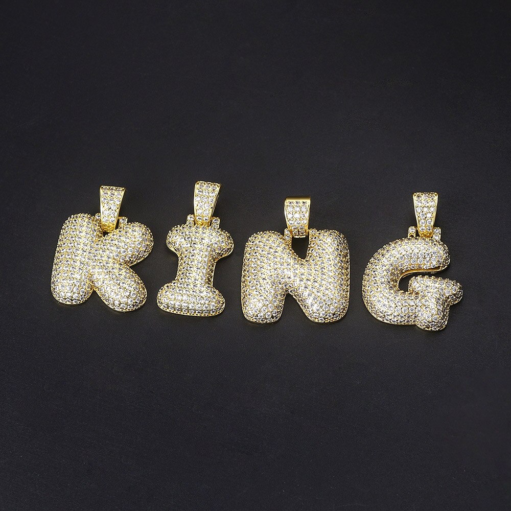 Dây chuyền Zhouyang OHP008 có mặt dây bằng thép không gỉ hình chữ cái phong cách Hip Hop cho nam nữ làm quà tặng năm mới