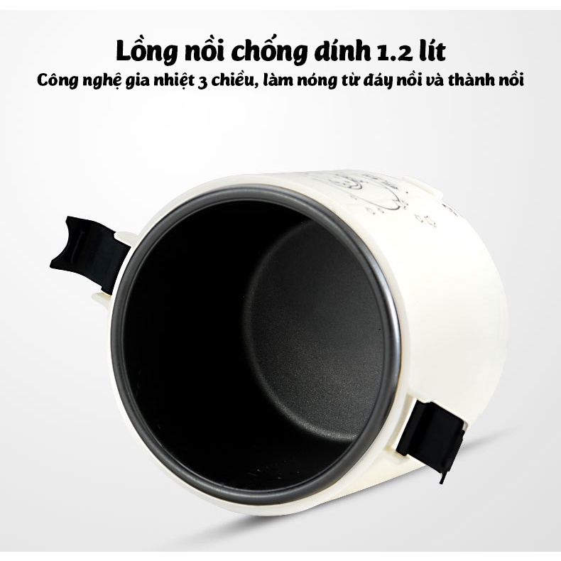 Nồi cơm điện 1 lít Mini Rice Cooker - Nấu cơm siêu ngon - Hâm nóng cơm văn phòng - Ruột nồi rời chống dính