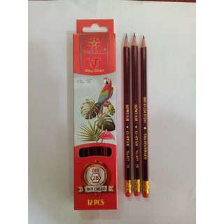 Hộp 12 cây Bút chì đen 027-2B G*STAR (tặng kèm 1 chuốt)