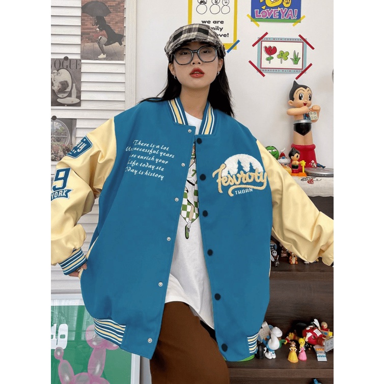 Áo Khoác Bomber Nữ Chất Nỉ Mềm Dày Mịn Hình In Độc Đáo Form Rộng Che Nắng Tốt NEW UNISEX