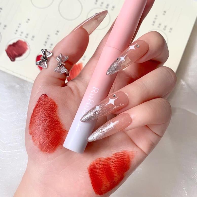 Sét 5 son kem chính hãng Ruhuatuo lâu trôi, lên màu đẹp, Set 5 Son Kem Leaduu Heo - Sarah Beaute MP40