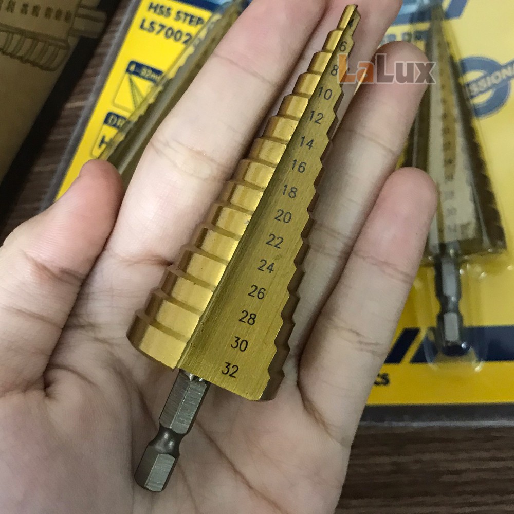 Mũi Khoan Hình Tháp LS (4-32mm) - Mũi Khoan Đa Năng - Tiện Dụng, Thép Chịu Lực Cao, LALUX (Shop có bán đủ size)