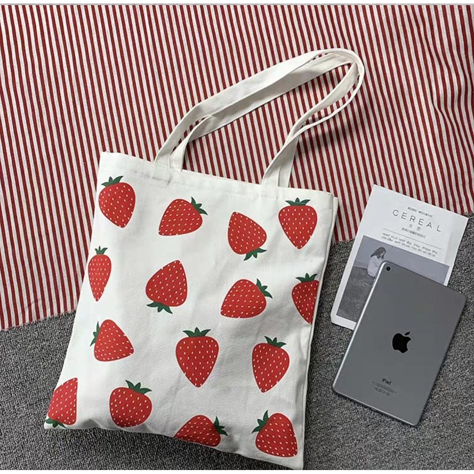 TÚI TOTE CANVAS IN DÂU TÂY NHIỀU QUẢ