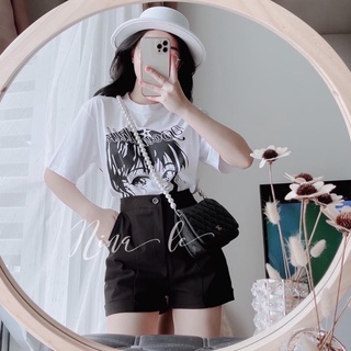 SET Áo phông hình thời trang kèm Quần short kaki đen✌️Ảnh thật