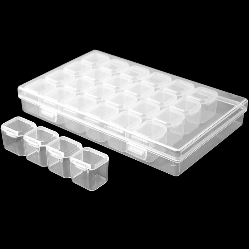 Hộp đựng đồ trang sức / phụ kiện trang trí móng nghệ thuật 28 ngăn tiện lợi