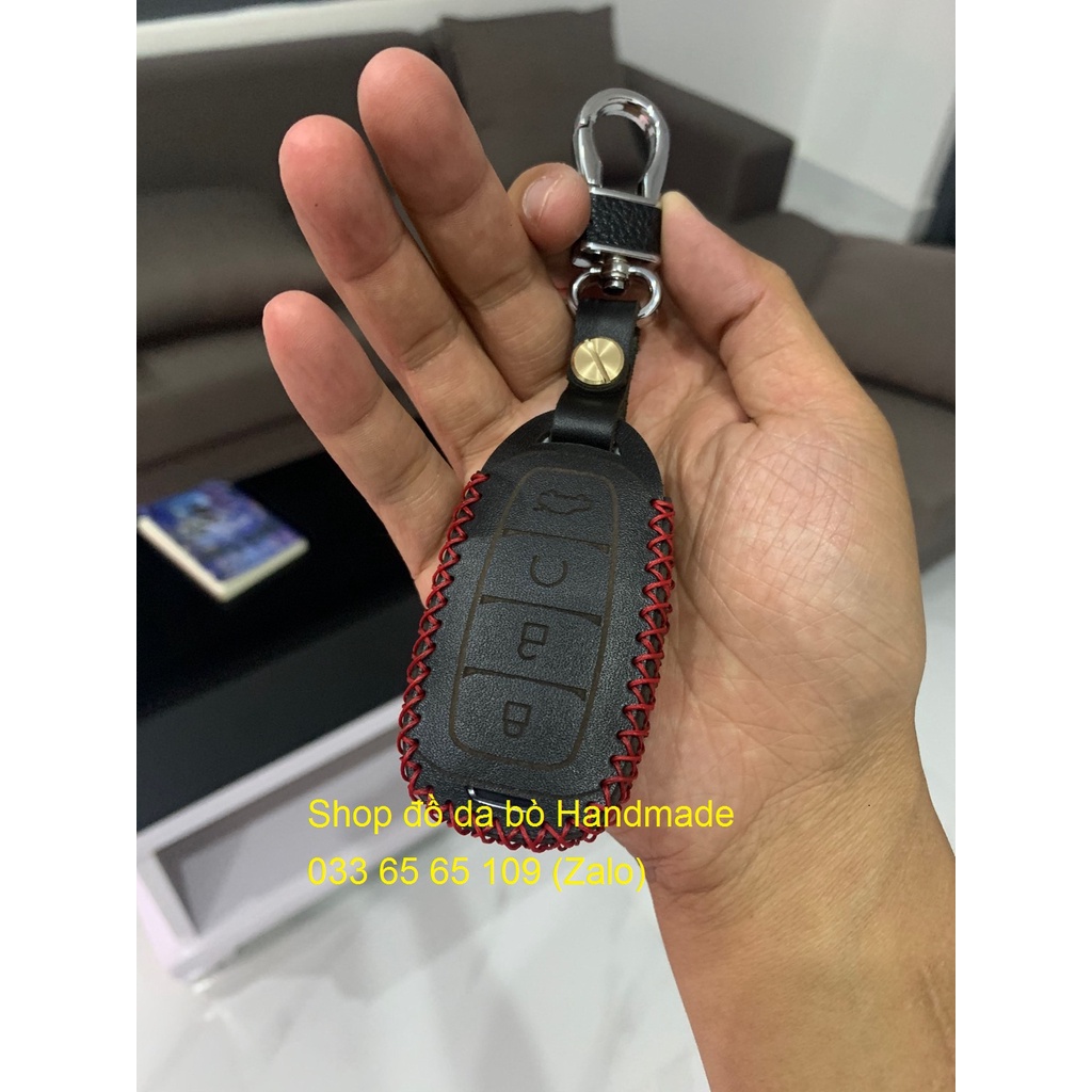 [Accent] Bao da chìa khóa Hyundai accent 2021 mẫu chìa 4 nút bấm, tặng kèm móc khóa, khắc tên miễn phí, giá xưởng