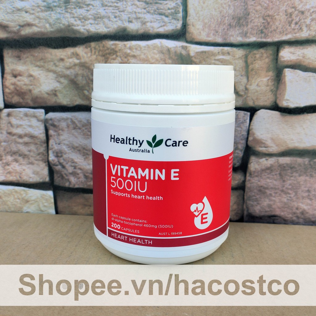 [Bạn mới nhập COSHBM -50% đơn 0Đ] Viên uống Healthy Care Vitamin E 500IU 200 viên hỗ trợ chống lão hóa da 500 IU