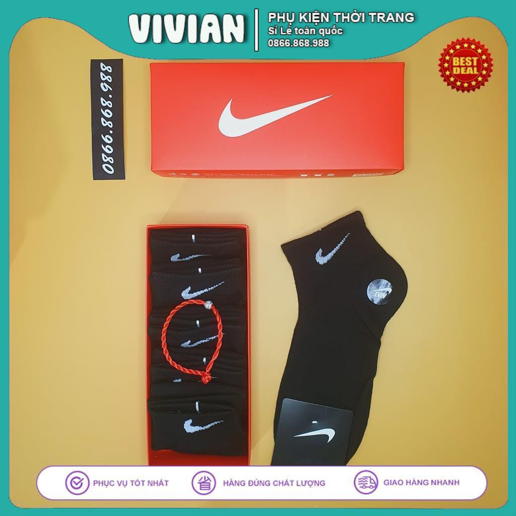 Vớ Nike cổ ngắn [ Hộp 5 đôi ] Tất ngắn nam nữ nhiều lựa chọn màu sắc sang trọng trẻ trung Quà tặng phụ kiện