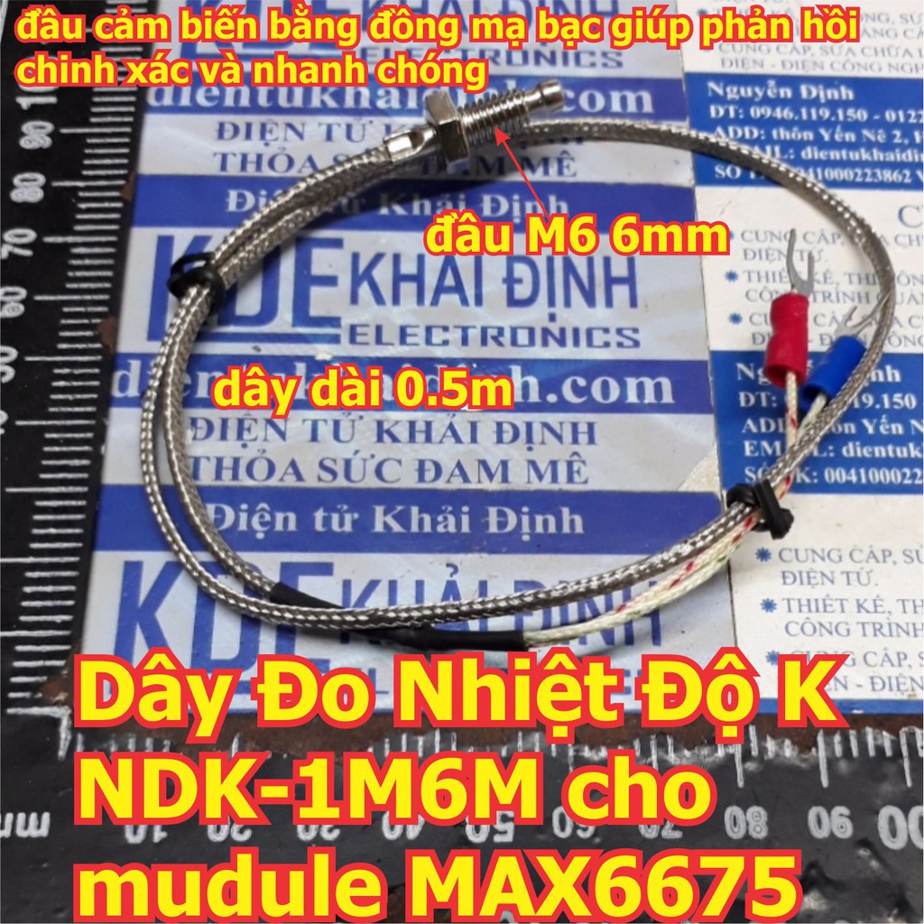 2 cái Dây cảm biến đầu dò Đo Nhiệt Độ NDK-1M6M cho mudule MAX6675 max 400 độ C kde2121