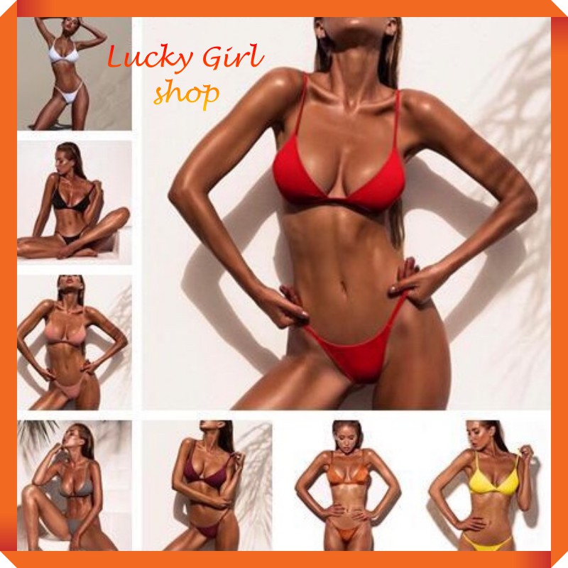 Bikini 👙 Quần Tam Giác Dây Áo Đệm Mút Quyến Rũ - Lucky Girl shop