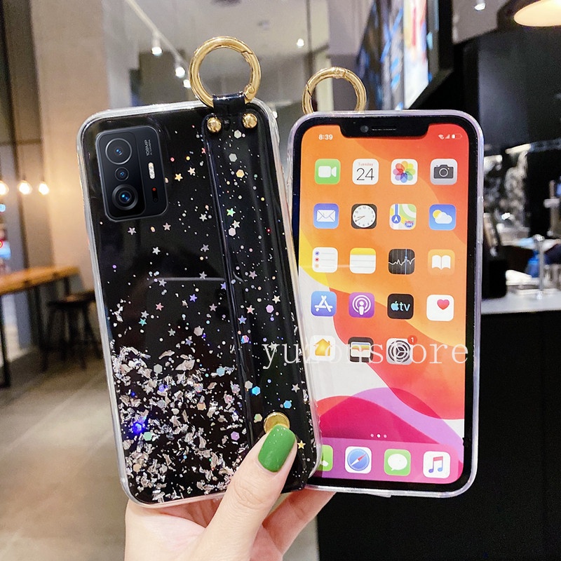 Ốp điện thoại TPU họa tiết bầu trời đầy sao kèm vòng đeo tay cho XIAOMI MI 11T PRO 11 LITE 5G NE 10T PRO