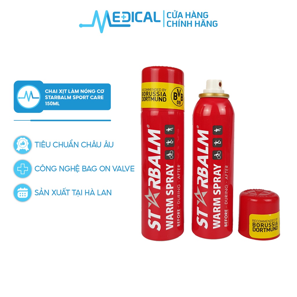 Chai xịt làm nóng cơ STARBALM SPORT CARE 150ml dùng trước khi vận động, chơi thể thao - MEDICAL