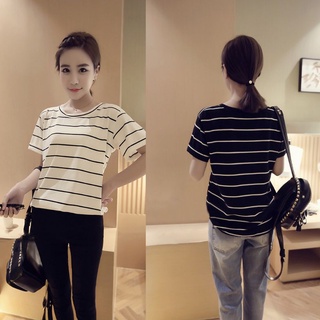 Áo Thun Nữ Phông Kẻ Sọc Trắng Đen Form Nhỏ Nhắn Cute