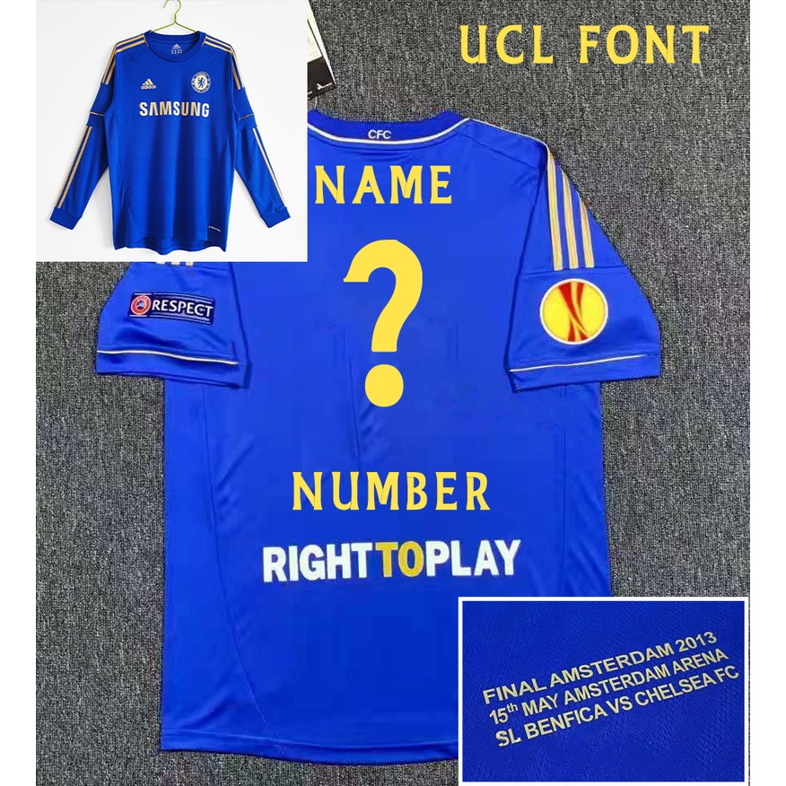 Áo Thun Bóng Đá Chelsea s-2xl * full size Tay Dài 2012-13