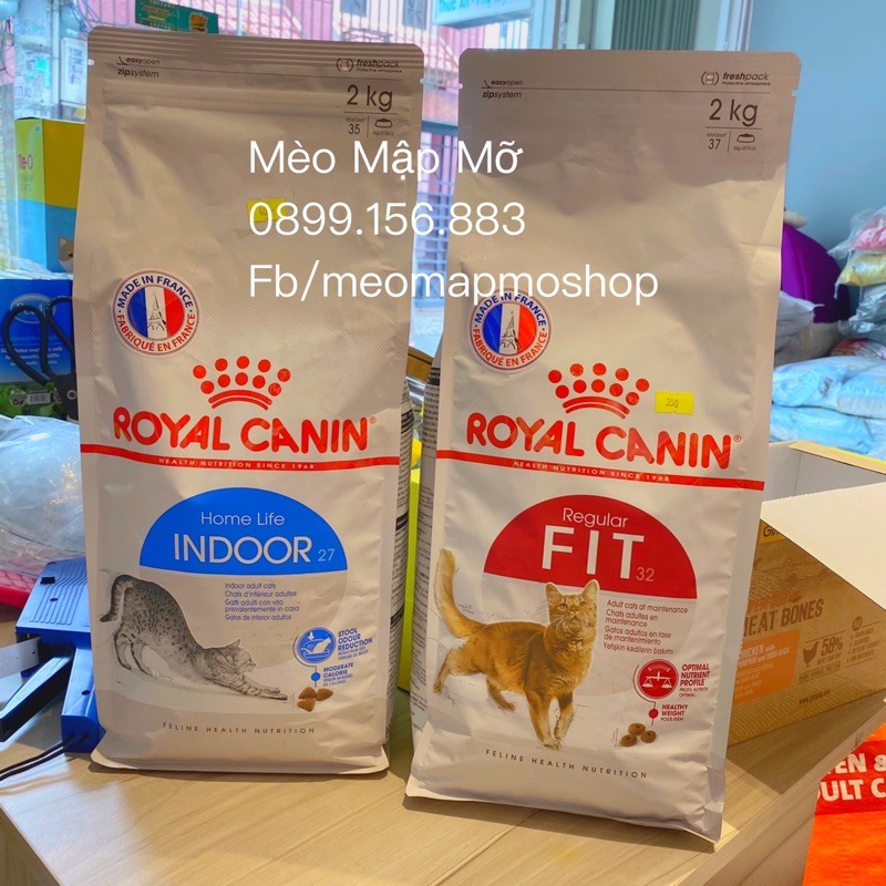 [Mã 99FMCGSALE giảm 8% đơn 500K] ROYAL CANIN FIT 32 ( mèo vận động ) + INDOOR ( mèo nuôi nhà ) ( 2kg )