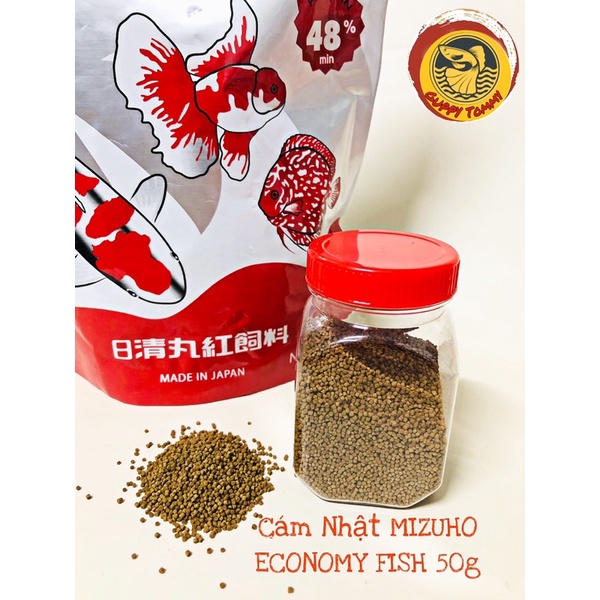 Thức ăn cá Mizuho Economy (chiếc lẻ 50g-100g)  cám Nhật cho cá vàng- Hạt cám chìm-Không đục nước