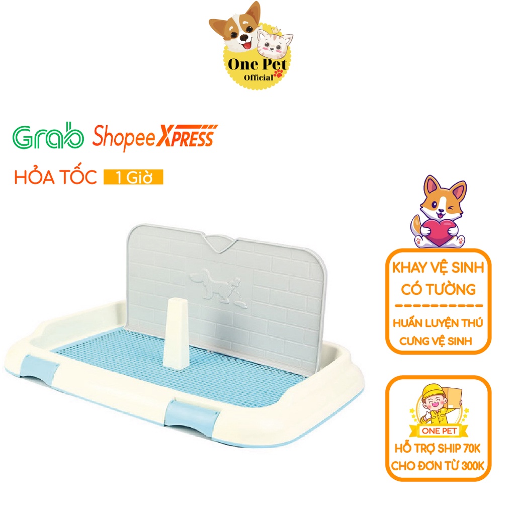 Khay vệ sinh cho Chó có tường và cột phù hợp mọi dòng Chó Corgi, Poodle, Pom... - One Pet Shop