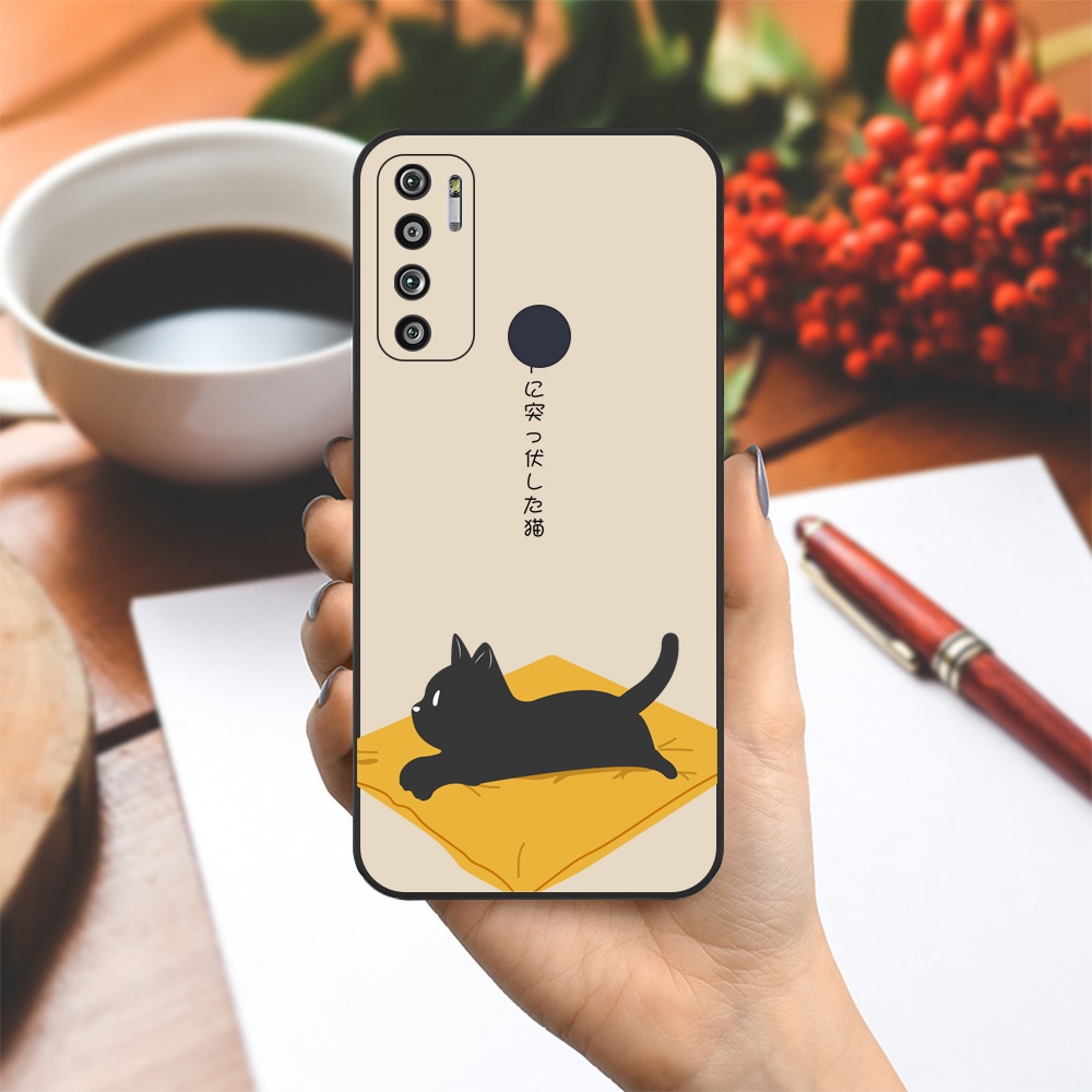 Ốp lưng Vina Case Vsmart Joy 3/Joy 4/Star 3/Aris/....dẻo đen in hình Mèo lười