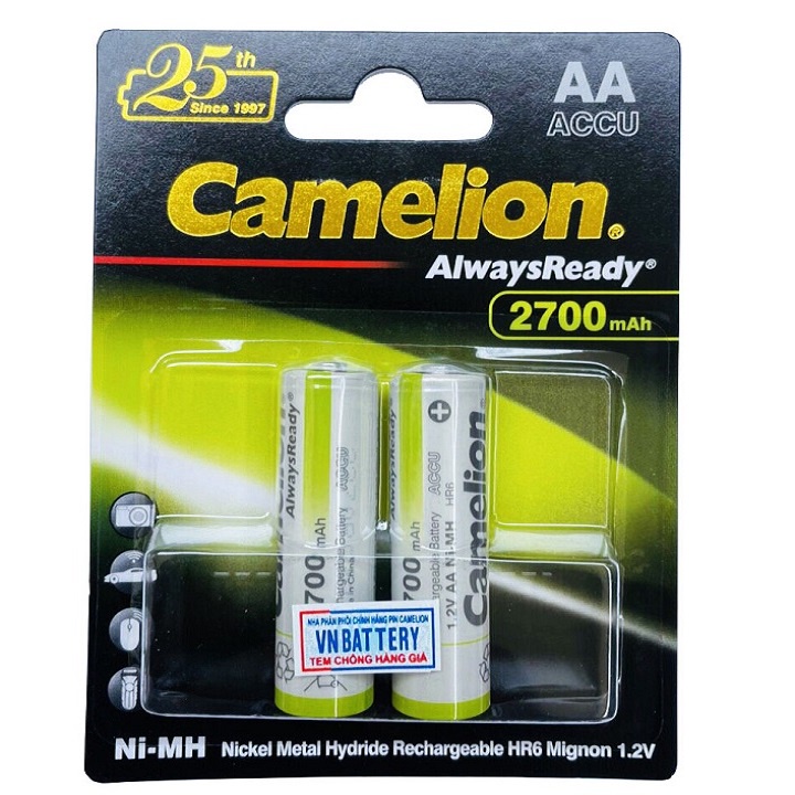 Bộ sạc nhanh 2 giờ, tự ngắt Camelion BC-0905A kèm 4 pin sạc AA2700mAh AlwaysReady