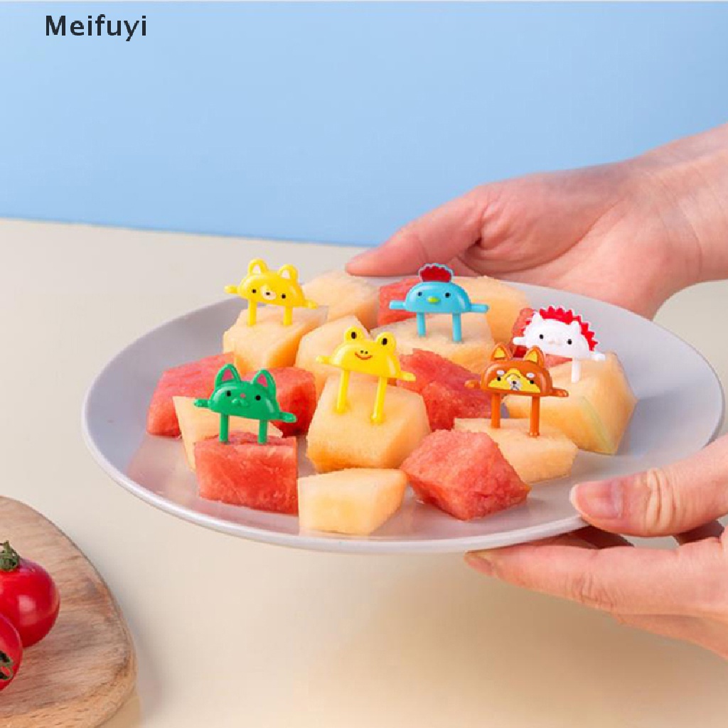 Set 6 Nĩa Ăn Trái Cây / Tráng Miệng Hình Động Vật Hoạt Hình Mini Trang Trí Tiệc Tùng