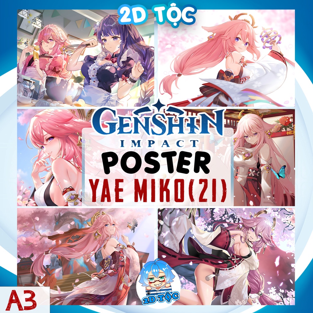 ẢNH POSTER A3 YAE MIKO (21) GAME GENSHIN CHẤT LIỆU GIẤY CAO CẤP - 2D TỘC SHOP