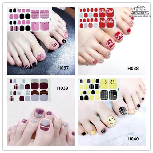 [Hàng mới về] Nhãn dán móng chân họa tiết đa dạng tuỳ chọn phong cách Hàn Quốc H021-H040