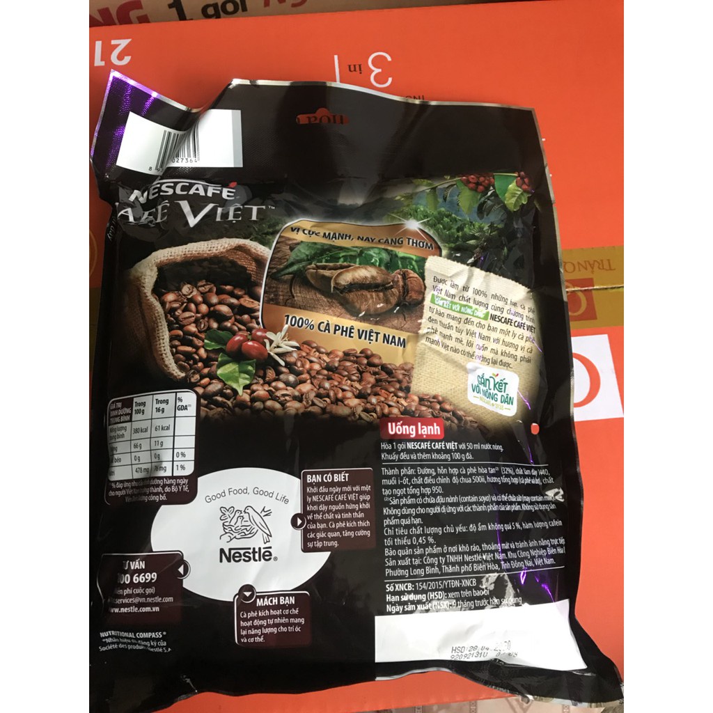 Cà phê hòa tan NESCAFÉ CAFÉ VIỆT Cà Phê Đen Đá