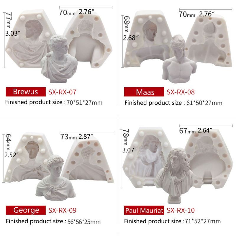 Khuôn silicon tạo hình làm đầu tượng từ nhựa resin độc đáo