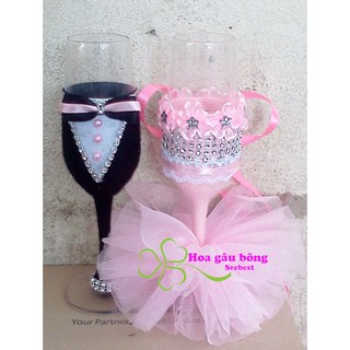 Ly cưới giao bôi cô dâu chú rể Handmade
