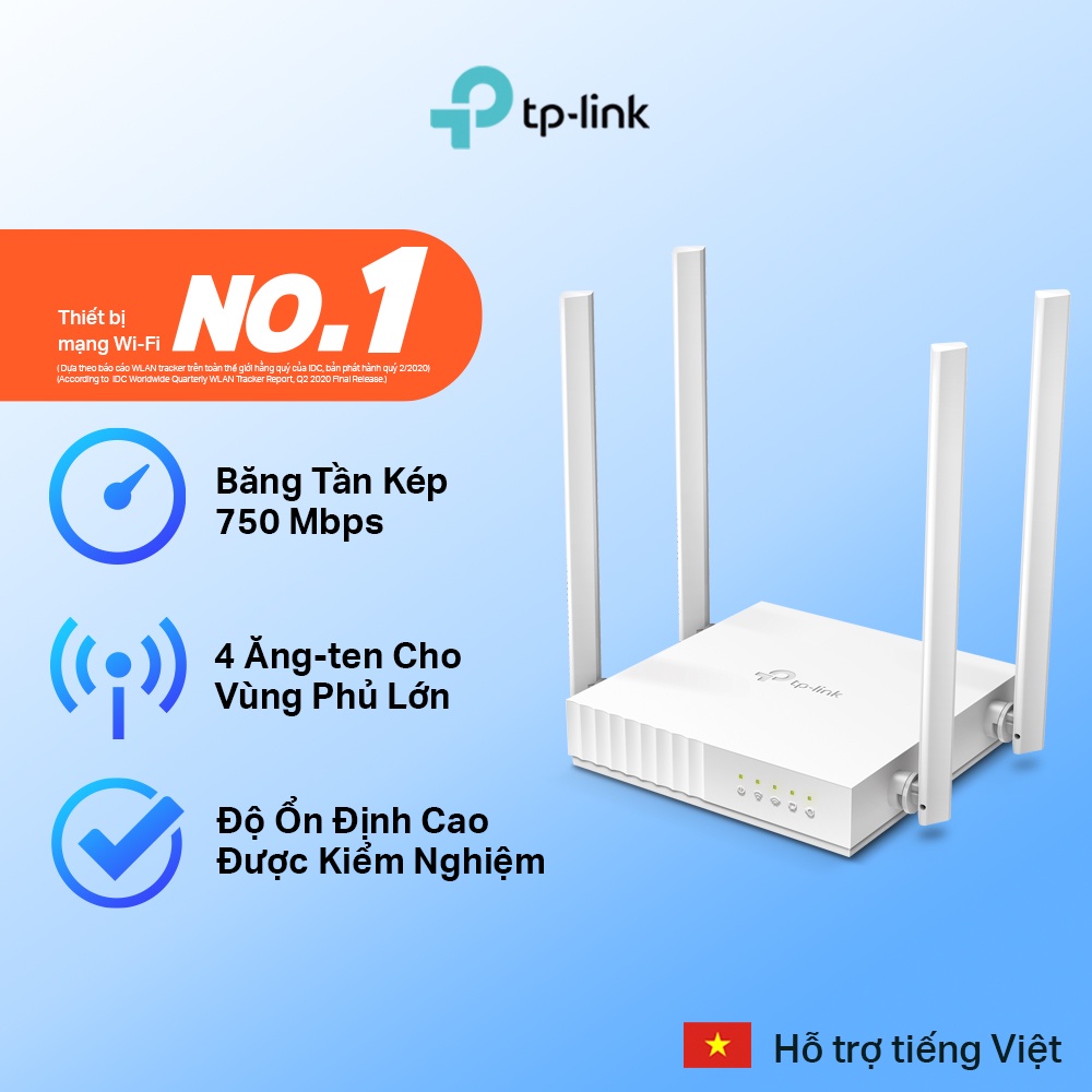 Router Wifi Băng Tần Kép AC750 TP-Link Archer C24 - Hàng Chính Hãng Bảo Hành 2 Năm