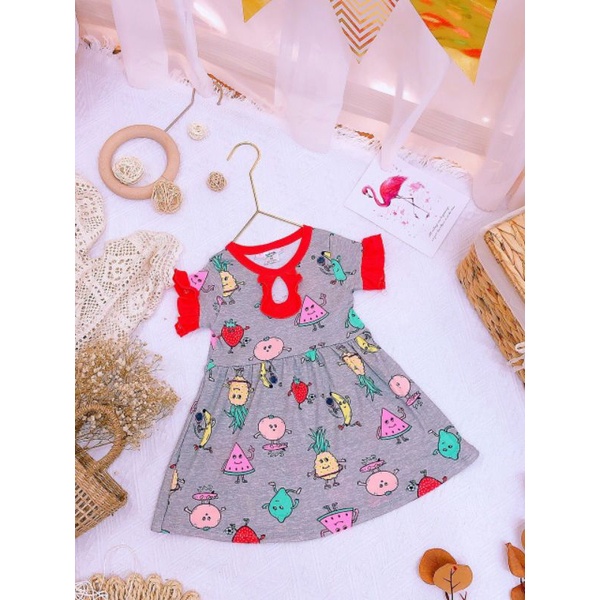 Váy cộc tay bé gái bánh bèo xinh xắn