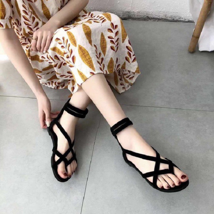 [Drop] Giày Sandal Chiến Binh Cao Cổ Dây Kéo Xỏ Ngón