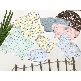 Bộ Cộc Tay Unchi Peptit Cài Vai Nền Màu Cực Mát Cho Bé 5-16Kg Namkidshop (QATE327)