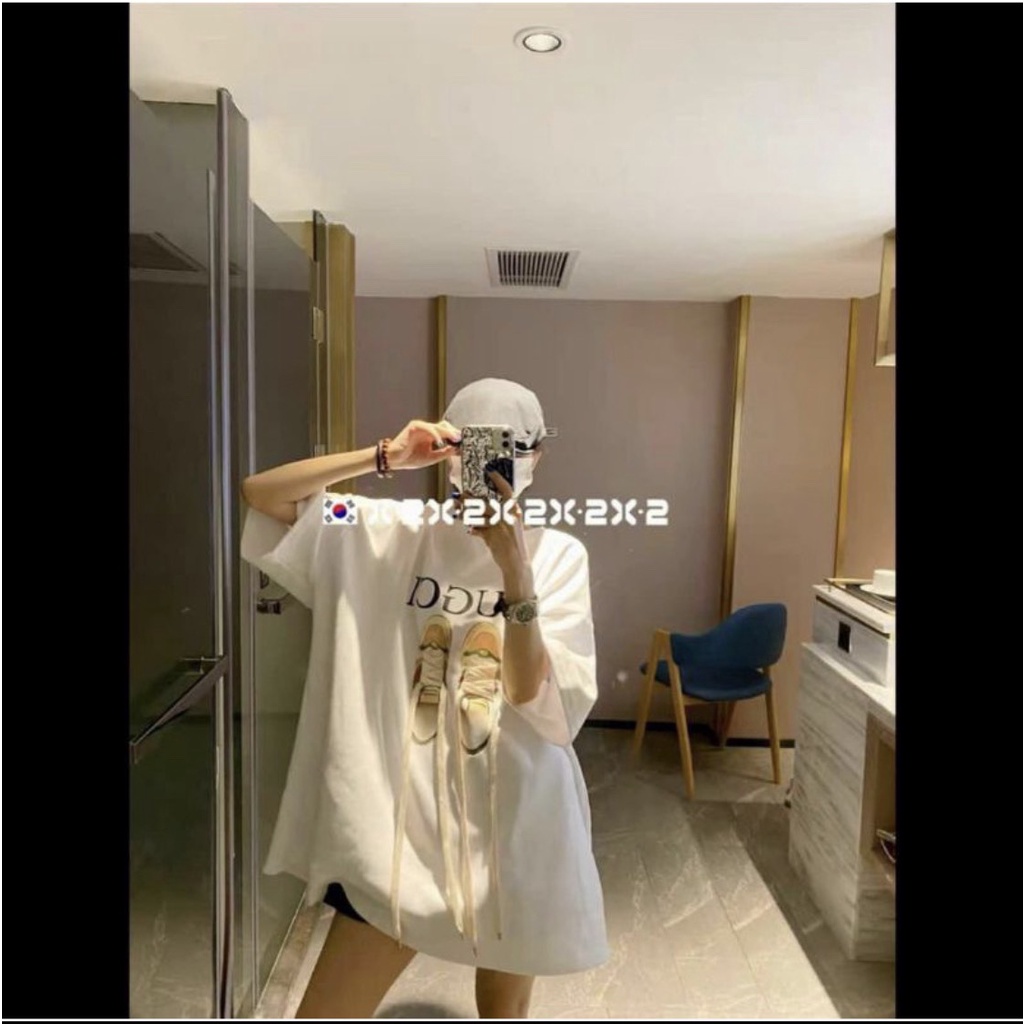 Áo Thun Tay Lỡ Hình Đôi Giày Nữ GC Chất Cotton Mặc Siêu Mát Siêu Hot, Áo Hôdie Nữ | BigBuy360 - bigbuy360.vn