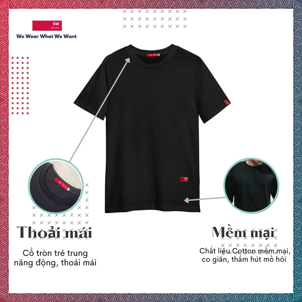 Áo thun trắng đen form trơn dành cho nam nữ - basic tee unisex bigsize tay lỡ chất liệu cotton thoáng mát tag 5W - AT03 | BigBuy360 - bigbuy360.vn